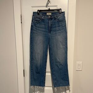 Madewell Perfect Vintage Wide Leg Cropped Ankle Jeans in Classic Blue
